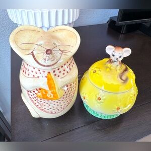 Vintage Mouse Kitchen Set - Cheese and Sugar